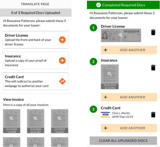 secure vault customer webpage interface